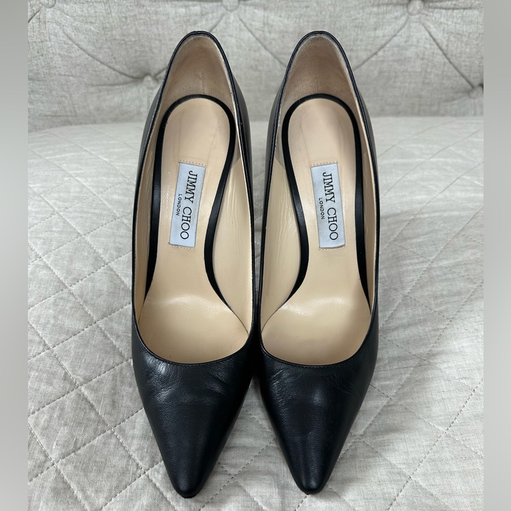 Jimmy Choo Romy 100 in Black Kid Leather